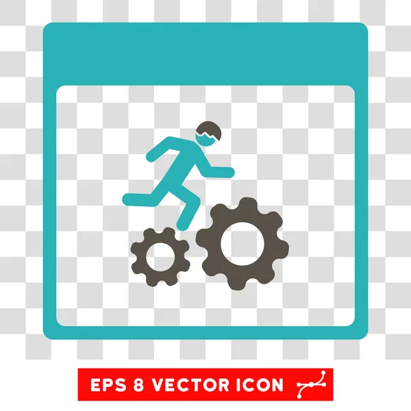 Laufende Arbeiter-Kalenderseite eps Vektor-Symbol — Stockvektor