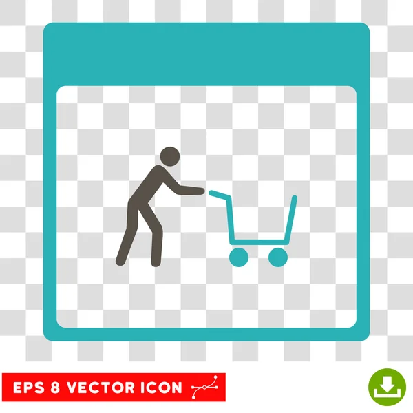 Carrinho de Compras Calendar Page Eps Vector Icon — Vetor de Stock