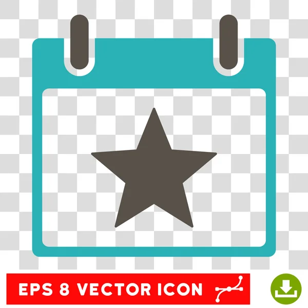 Star Calendar Day Eps Vector Icon — Vector de stoc