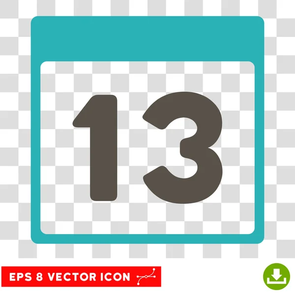 Dreizehntes Kalenderblatt eps Vektor-Symbol — Stockvektor