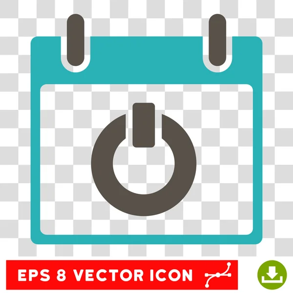 Turn On Calendar Day Eps Vector Icon — Stock Vector