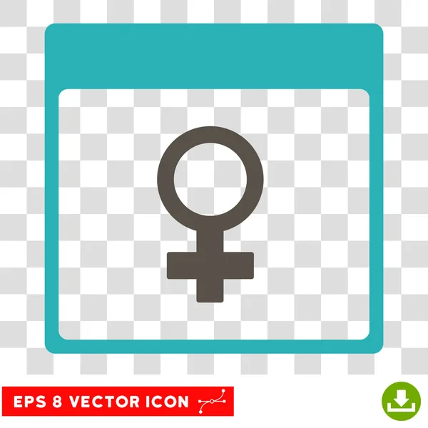 Venüs kadın sembol takvim sayfası Eps vektör simgesi — Stok Vektör