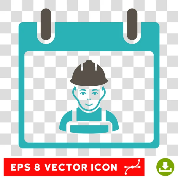 Worker Calendar Day Eps Vector Icon — Stock Vector