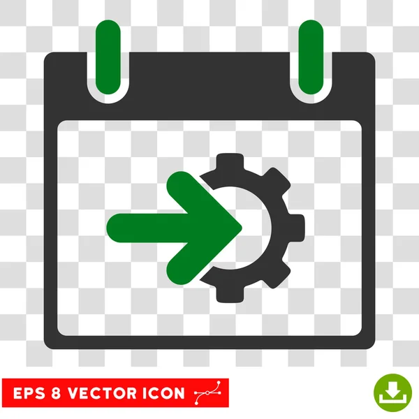 Cog Integração Calendário Dia Eps Vector Icon — Vetor de Stock