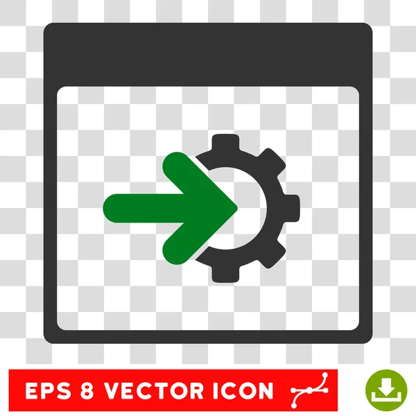 Cog Integration Calendar Page Eps Vector Icon — Stock Vector