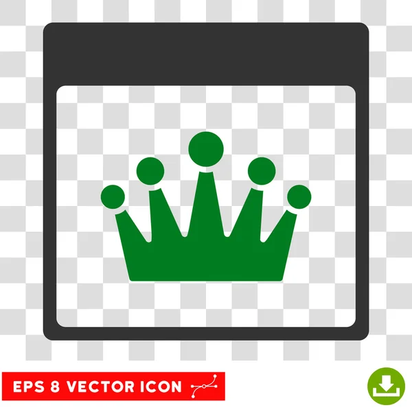 Crown Calendar Page Eps Vector Icon — Stock Vector