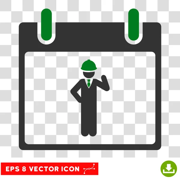 Engineer Calendar Day Eps Vector Icon — Stock Vector