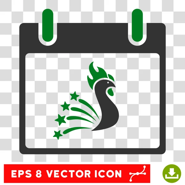 Calendário de galo festivo Dia Eps Vector Icon — Vetor de Stock