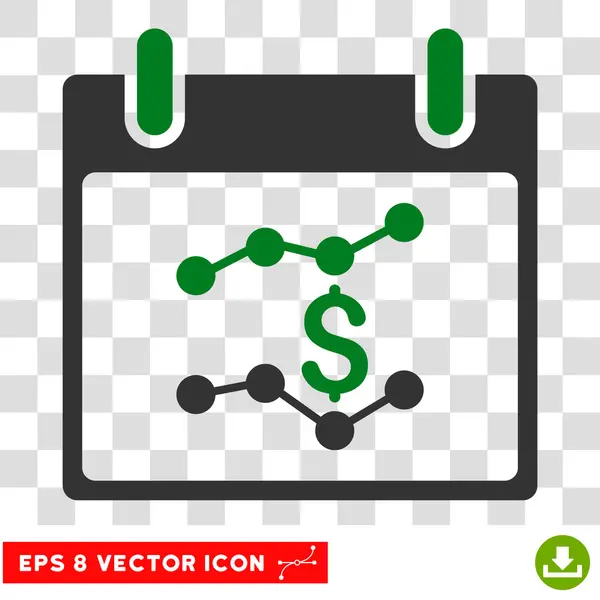 Gráficos financeiros Calendário Dia Eps Vector Icon — Vetor de Stock