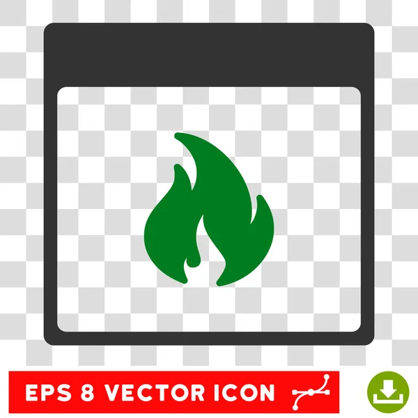 Fire Calendar Page Eps Vector Icon — Stock Vector