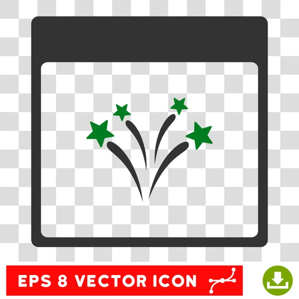 Fireworks Calendar Page Eps Vector Icon — Stock Vector