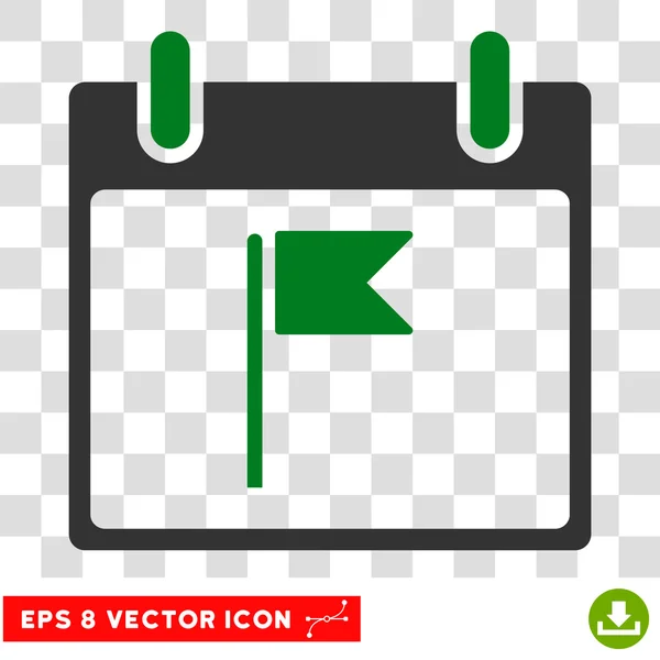 Flag Calendar Day Eps Vector Icon — Stock Vector