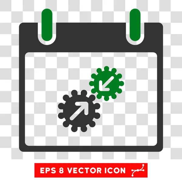 Gears Integration Calendar Day Eps Vector Icon — Stock Vector