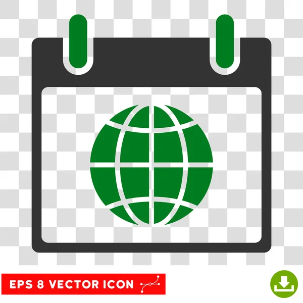 Globe Calendar Page Eps Vector Icon — Stock Vector