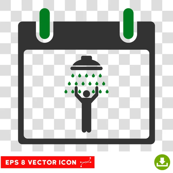 Man Shower Calendar Day Eps Vector Icon — Stock Vector