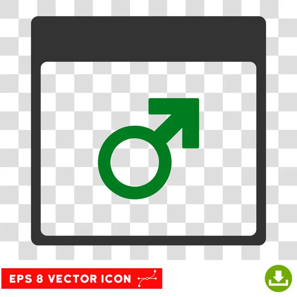 Mars Male Symbol Calendar Page Eps Vector Icon — Stock Vector