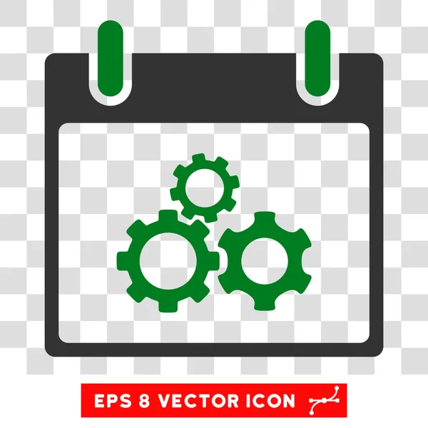 Mecánica Engranajes Calendario Día Eps Vector Icono — Vector de stock