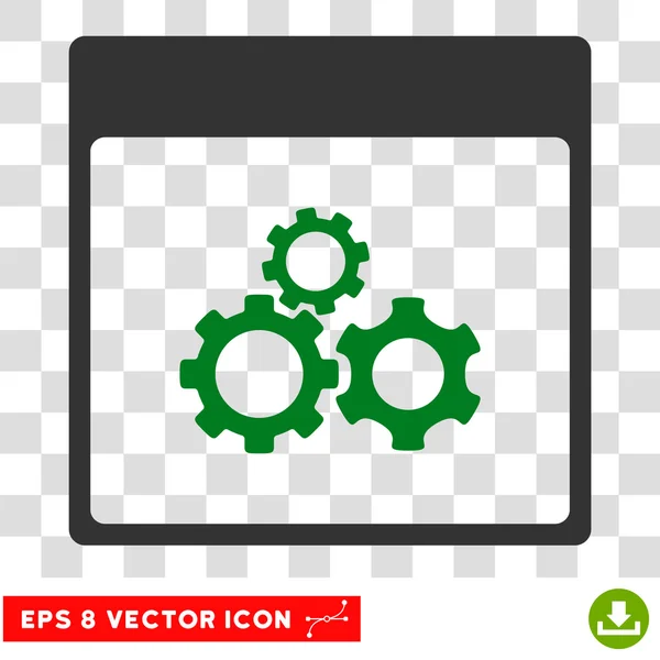 Mecánica Engranajes Calendario Página Eps Vector Icono — Vector de stock