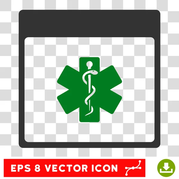 Medical Life Star Calendar Page Eps Vector Icon — Stock Vector
