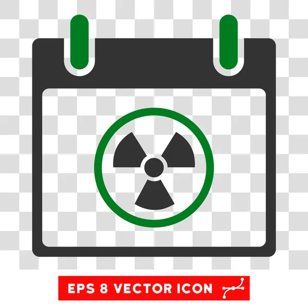 Radioactive Calendar Day Eps Vector Icon — Stock Vector