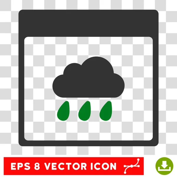 Regen Wolke Kalenderseite eps Vektor Symbol — Stockvektor