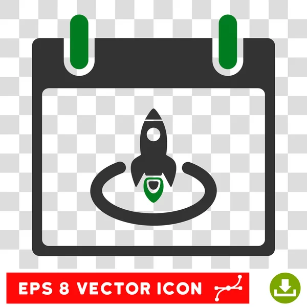 Rocket Start Calendar Page Eps Vector Icon — Stock Vector
