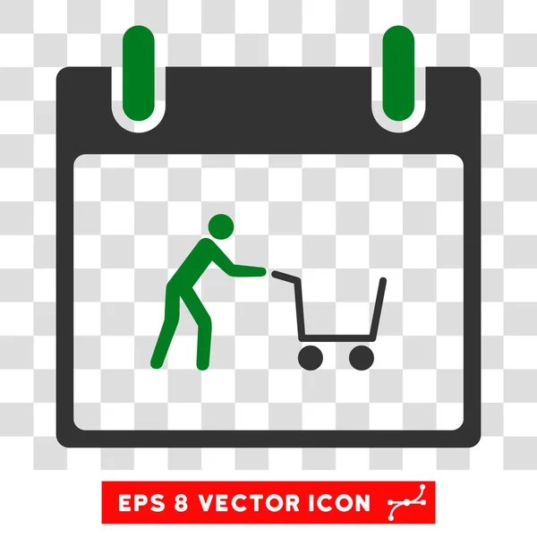 Carrinho de Compras Calendar Day Eps Vector Icon — Vetor de Stock