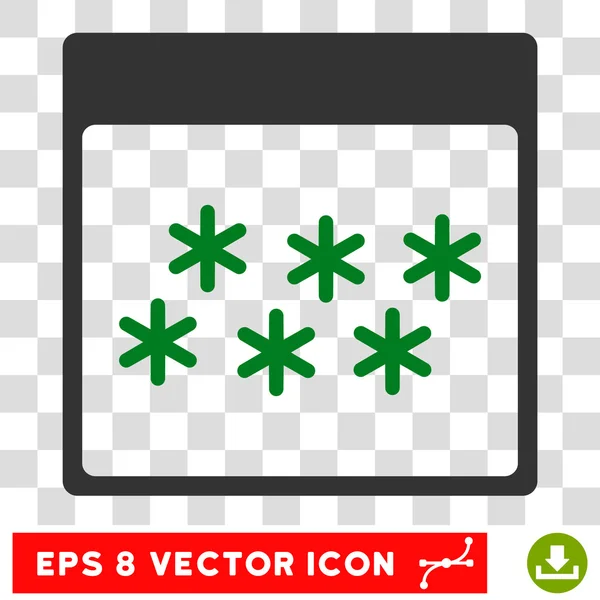 Copos de nieve Calendario Página Eps Vector Icono — Vector de stock