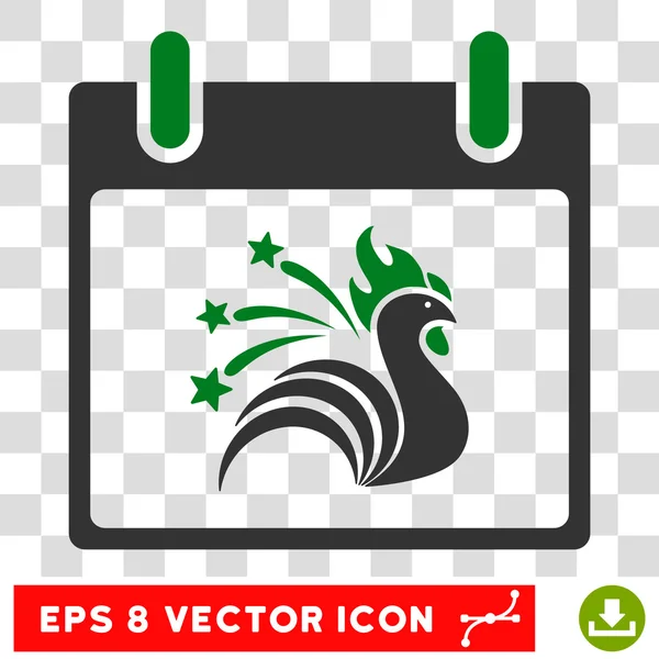 Sparkle Gallo Calendario Día Eps Vector Icono — Vector de stock