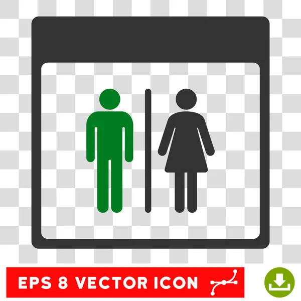 Icono de Vector de Eps de Página de calendario de personas de inodoro — Vector de stock