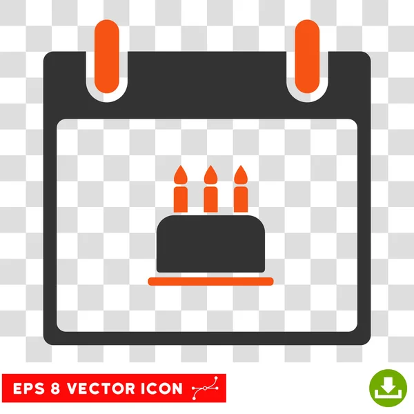 Verjaardag Cake kalenderpictogram dag Eps Vector — Stockvector