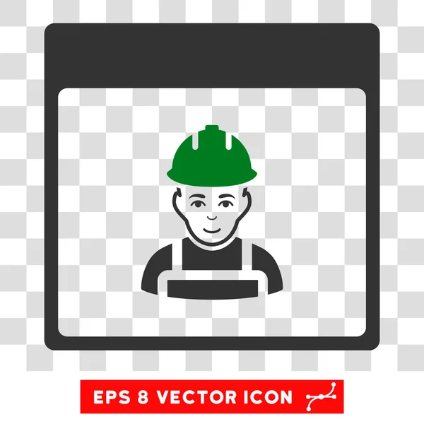 Página del calendario de los trabajadores Eps Vector icono — Vector de stock