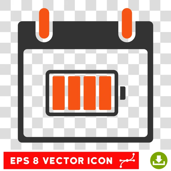 Calendario de la batería Día Eps Vector Icono — Vector de stock