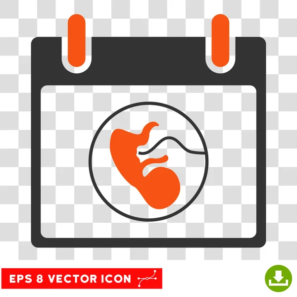 Embrión Calendario Día Eps Vector Icono — Archivo Imágenes Vectoriales