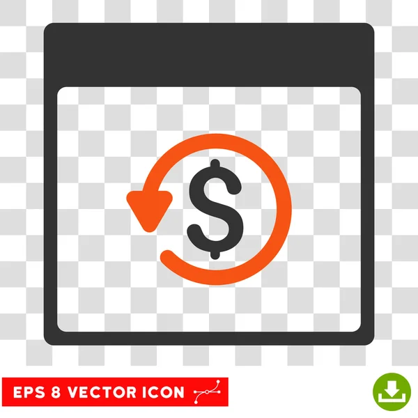 Chargeback Calendar Page Eps Vector Icon — Stock Vector