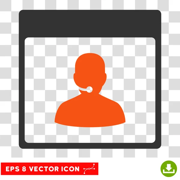 Page du calendrier du gestionnaire de centre d'appels Icône vectorielle Eps — Image vectorielle