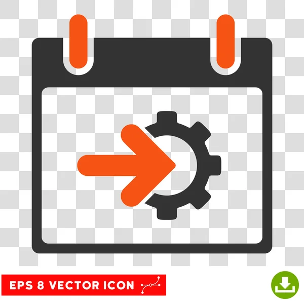 Cog Integración Calendario Día Eps Vector Icono — Archivo Imágenes Vectoriales