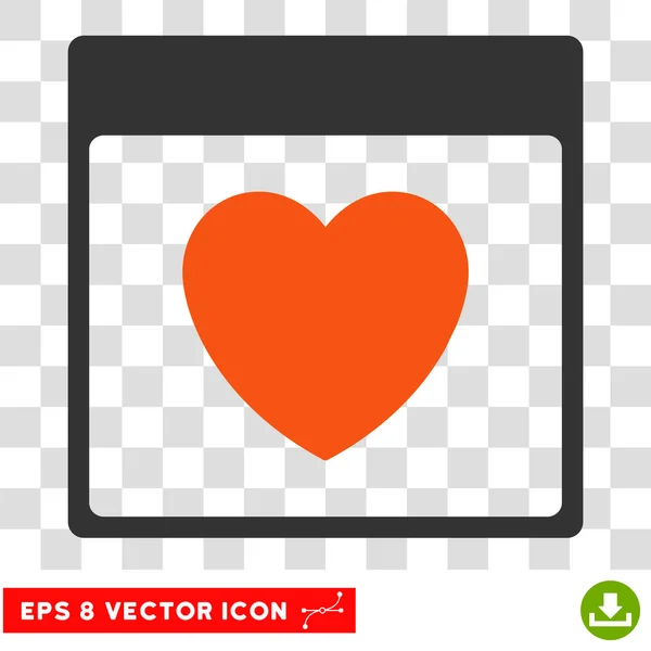 Favourite Heart Calendar Page Eps Vector Icon — Stock Vector