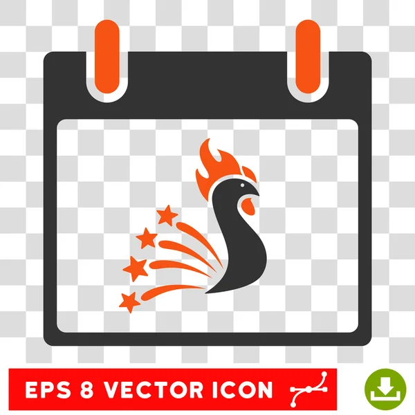Día festivo del calendario de gallos Eps Vector icono — Vector de stock