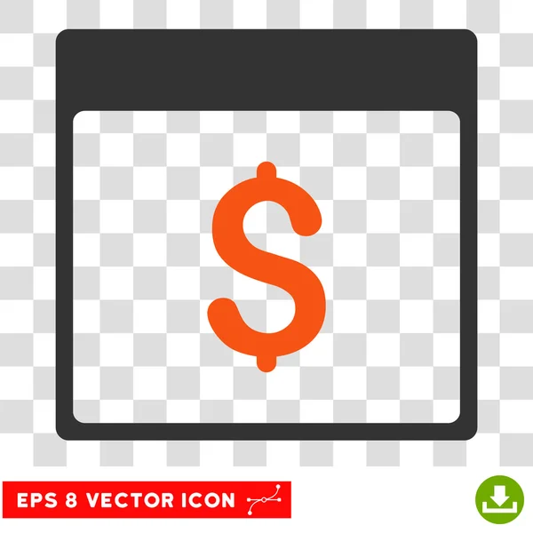 Dollar Currency Calendar Page Eps Vector Icon — Stock Vector