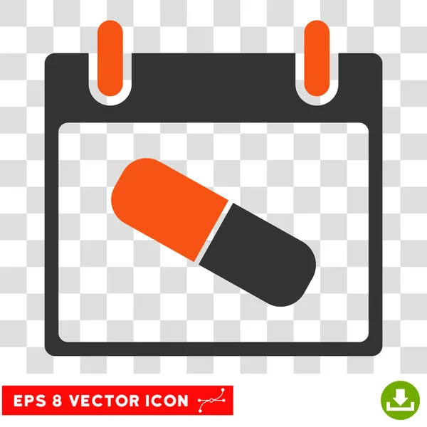Médicaments Pilule Calendrier Jour Eps Icône vectorielle — Image vectorielle
