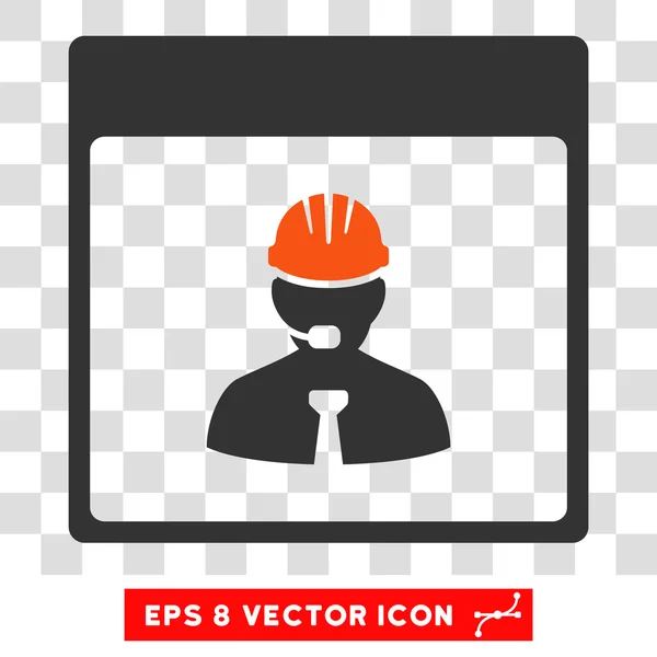 Engenheiro Calendário Dia Eps Vector Ícone — Vetor de Stock