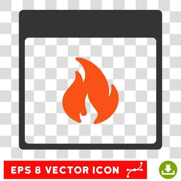 Calendario de fuego Página Eps Vector Icono — Vector de stock
