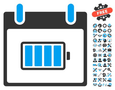 Pil takvim gün vektör simgesi Bonus ile