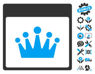 Bonus ile taç takvim sayfası vektör simgesi