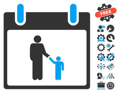 Bonus ile babası takvim günü vektör simgesi