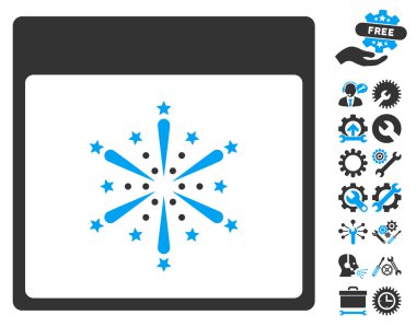 Takvim sayfası vektör simge Bonus ile havai fişek patlama