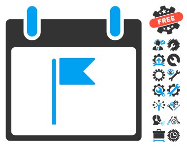 Bayrak takvim gün vektör simgesi Bonus ile