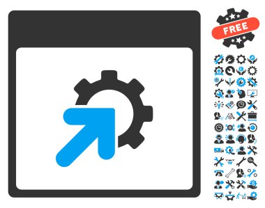 Entegrasyon takvim sayfası vektör simge Bonus ile dişli