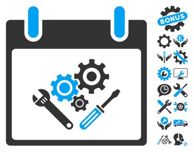 Araç Araçlar takvim gün vektör simgesi Bonus ile